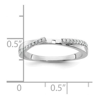 14K White Gold Diamond By-Pass Engagement Ring Semi-Mount – view 8