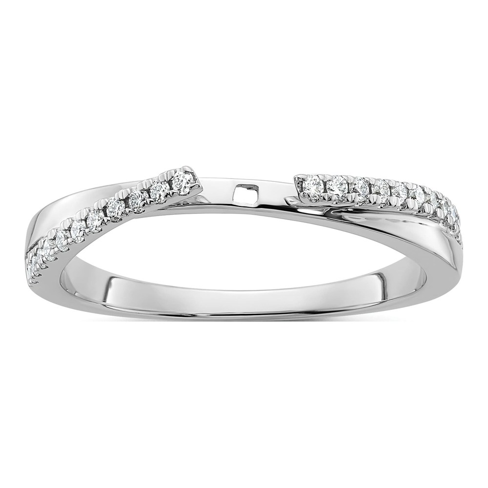 14K White Gold Diamond By-Pass Engagement Ring Semi-Mount