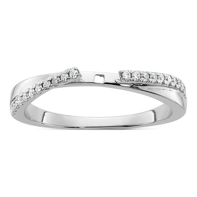 14K White Gold Diamond By-Pass Engagement Ring Semi-Mount
