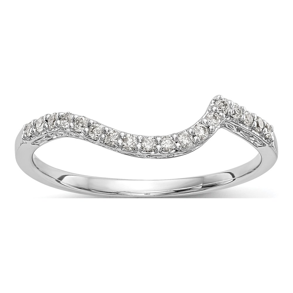 14K White Gold Diamond Wedding Band