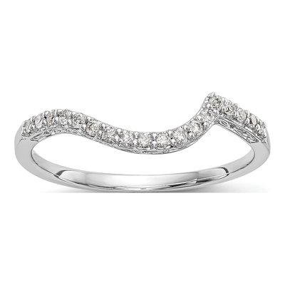 14K White Gold 1/6 ct tw Diamond Wedding Band