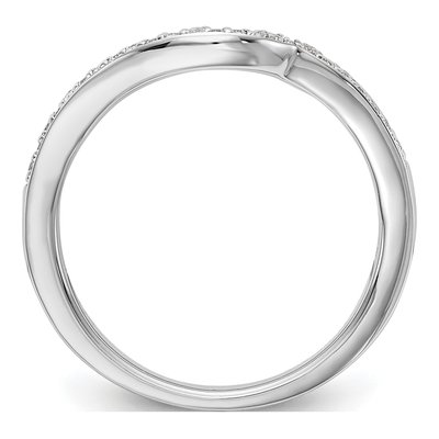 14K White Gold 1/8 ct tw Diamond Contoured Wedding Band – view 3