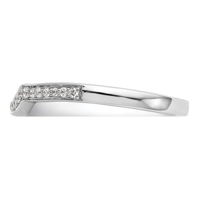 14K White Gold 1/8 ct tw Diamond Contoured Wedding Band – view 4
