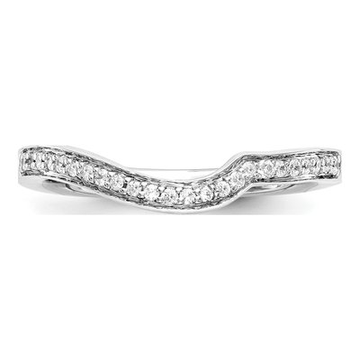 14K White Gold 1/8 ct tw Diamond Contoured Wedding Band – view 5