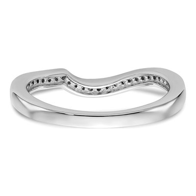 14K White Gold 1/8 ct tw Diamond Contoured Wedding Band – view 6