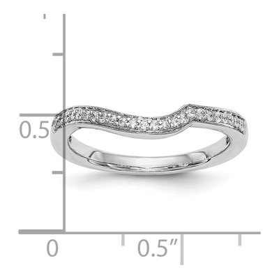 14K White Gold 1/8 ct tw Diamond Contoured Wedding Band – view 8