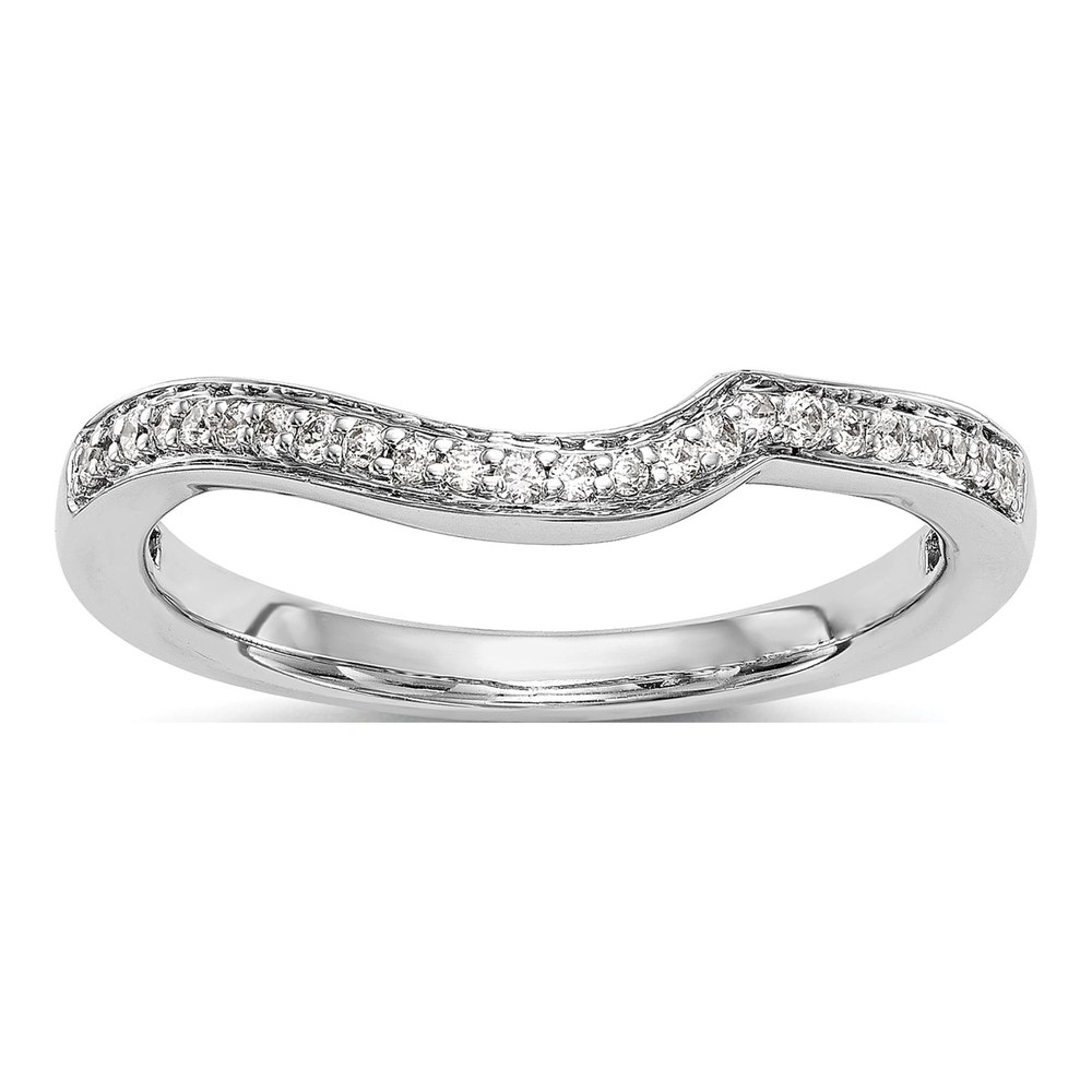 14K White Gold 1/8 ct tw Diamond Contoured Wedding Band