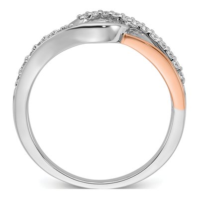 14K Two-Tone Gold Diamond Bypass Engagement Ring Semi-Mount – view 3