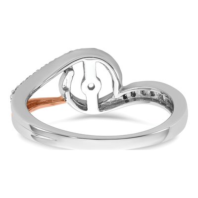 14K Two-Tone Gold Diamond Bypass Engagement Ring Semi-Mount – view 6