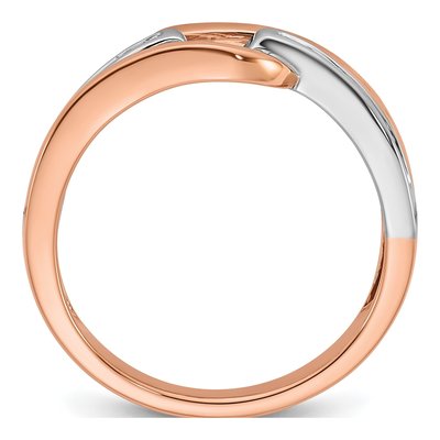 14K Two-Tone Gold Diamond By-Pass Engagement Ring Semi-Mount – view 3