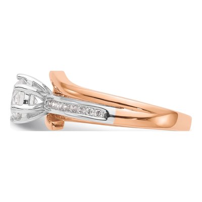 14K Two-Tone Gold Diamond By-Pass Engagement Ring Semi-Mount – view 4