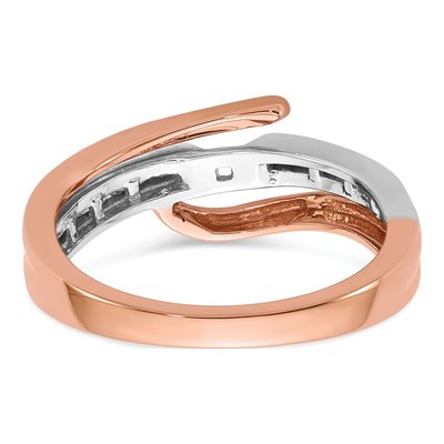 14K Two-Tone Gold Diamond By-Pass Engagement Ring Semi-Mount – view 6