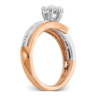 14K Two-Tone Gold Diamond By-Pass Engagement Ring Semi-Mount – view 7