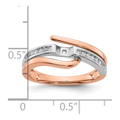 14K Two-Tone Gold Diamond By-Pass Engagement Ring Semi-Mount – view 8