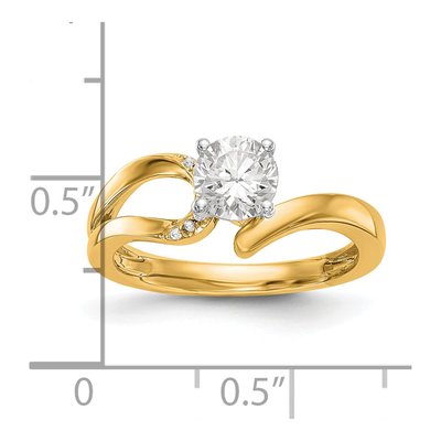 14K Yellow Gold By-Pass Engagement Engagement Ring Semi-Mount – view 3