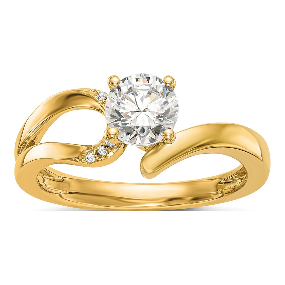 14K Yellow Gold By-Pass Engagement Engagement Ring Semi-Mount