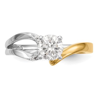 14K Two-Tone Gold Diamond Engagement Engagement Ring Semi-Mount – view 4