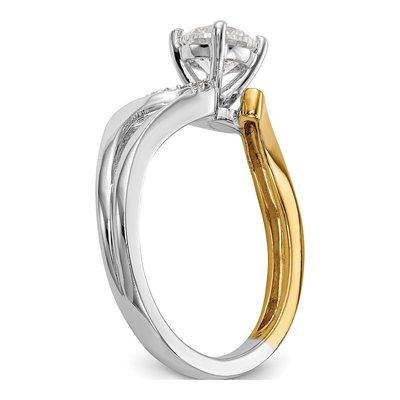 14K Two-Tone Gold Diamond Engagement Engagement Ring Semi-Mount – view 6