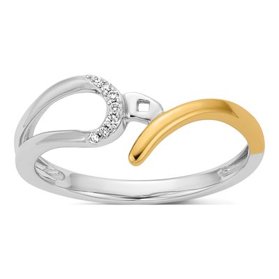 14K Two-Tone Gold Diamond Engagement Engagement Ring Semi-Mount