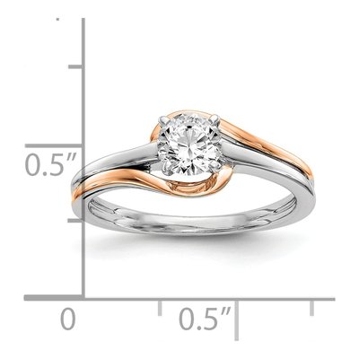 14K Two-Tone Gold By-Pass Engagement Ring Mounting – view 2
