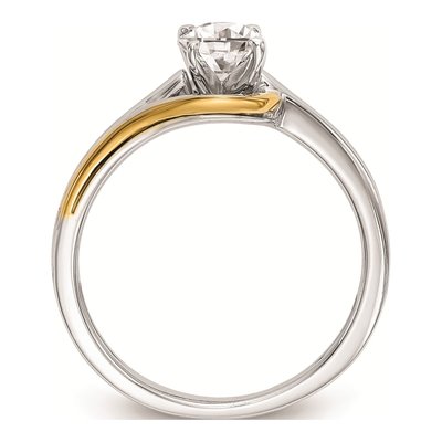 14K Two-Tone Gold By-Pass Engagement Ring Mounting – view 3