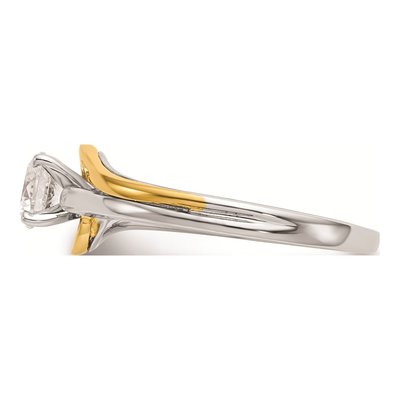 14K Two-Tone Gold By-Pass Engagement Ring Mounting – view 4