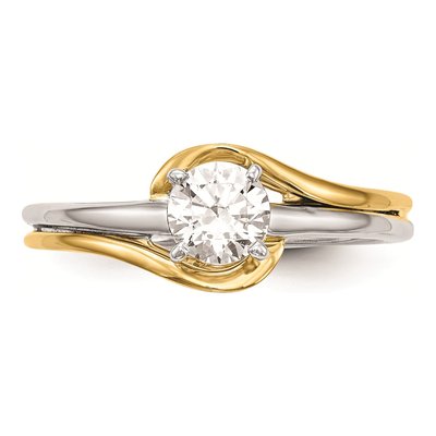 14K Two-Tone Gold By-Pass Engagement Ring Mounting – view 5