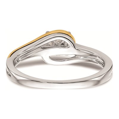 14K Two-Tone Gold By-Pass Engagement Ring Mounting – view 6