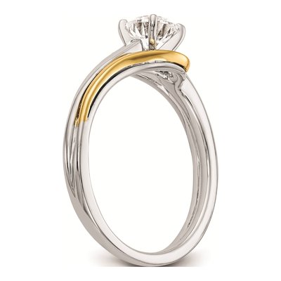 14K Two-Tone Gold By-Pass Engagement Ring Mounting – view 7