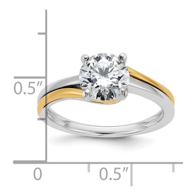 14K Two-Tone Gold By-Pass Engagement Ring Mounting – view 8