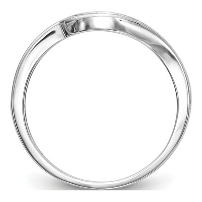 14K White Gold Diamond Contoured Wedding Band – view 3