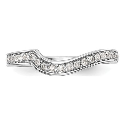 14K White Gold Diamond Contoured Wedding Band – view 5