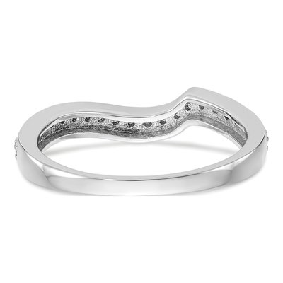 14K White Gold Diamond Contoured Wedding Band – view 6