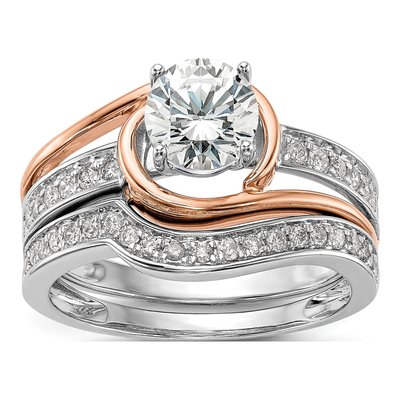 14K Two-Tone Gold Lab-Grown Diamond Engagement Engagement Ring Semi-Mount – view 5