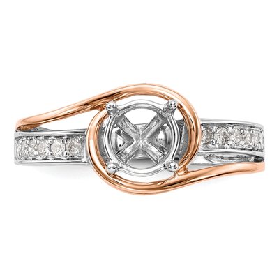 14K Two-Tone Gold Lab-Grown Diamond Engagement Engagement Ring Semi-Mount – view 6