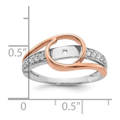 14K Two-Tone Gold Lab-Grown Diamond Engagement Engagement Ring Semi-Mount – view 7