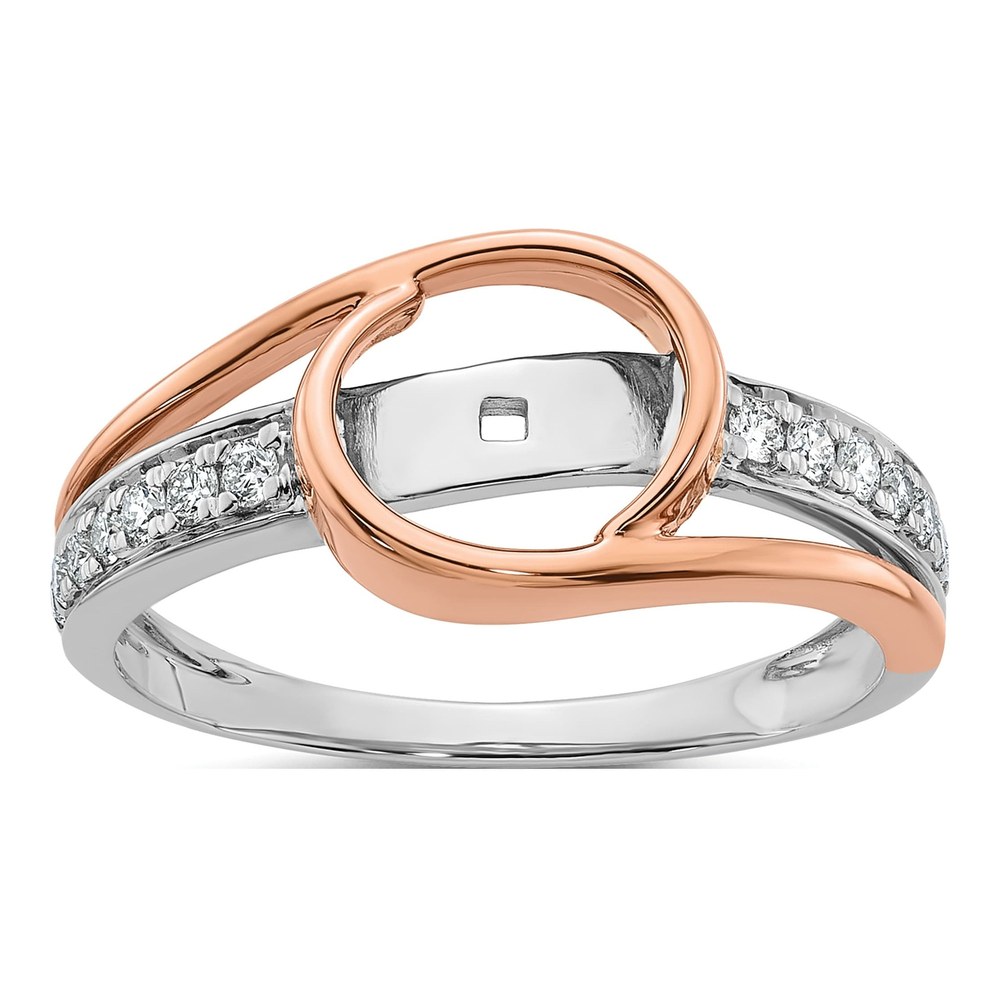 14K Two-Tone Gold Lab-Grown Diamond Engagement Engagement Ring Semi-Mount