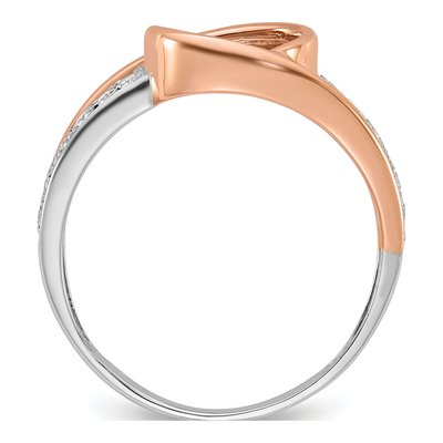 14K Two-Tone Gold Diamond Bypass Engagement Engagement Ring Semi-Mount – view 3