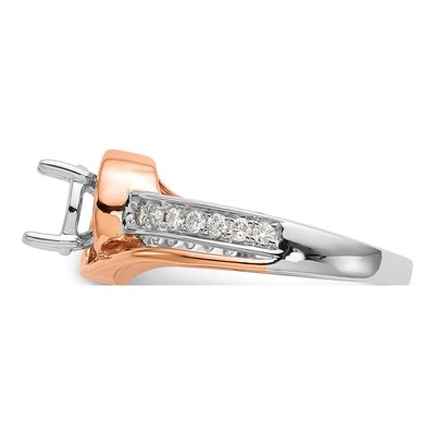 14K Two-Tone Gold Diamond Bypass Engagement Engagement Ring Semi-Mount – view 4