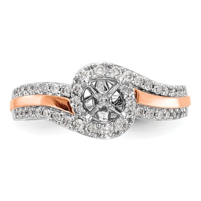 14K Two-Tone Gold Diamond Engagement Engagement Ring Semi-Mount – view 4