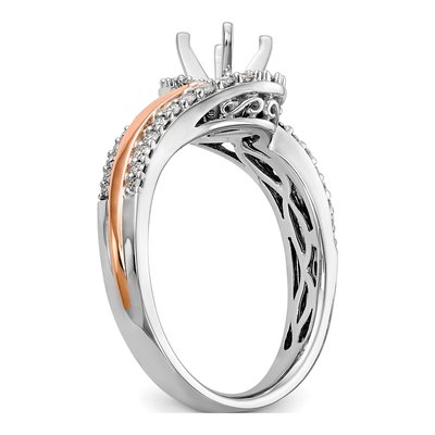 14K Two-Tone Gold Diamond Engagement Engagement Ring Semi-Mount – view 6