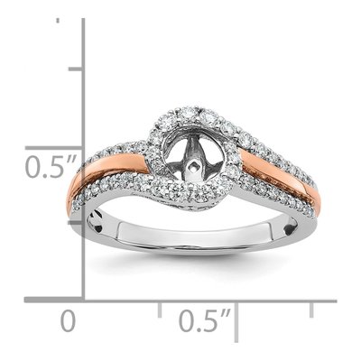 14K Two-Tone Gold Diamond Engagement Engagement Ring Semi-Mount – view 7