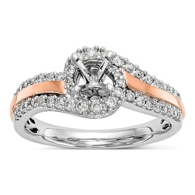 14K Two-Tone Gold Diamond Engagement Engagement Ring Semi-Mount – view 8
