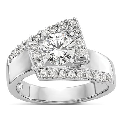 14K White Gold Lab-Grown Diamond Engagement Engagement Ring Semi-Mount