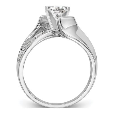 14K White Gold Lab-Grown Diamond Pet Engagement Engagement Ring Semi-Mount – view 2