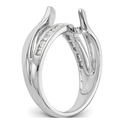 14K White Gold Lab-Grown Diamond Pet Engagement Engagement Ring Semi-Mount – view 7