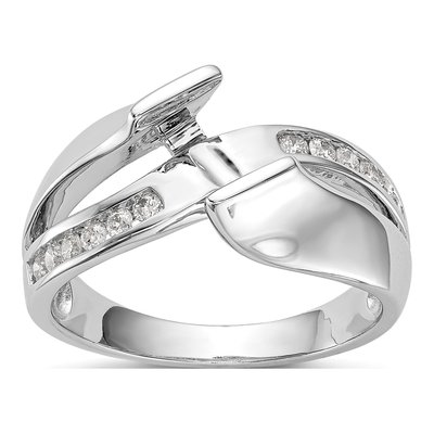 14K White Gold Lab-Grown Diamond Pet Engagement Engagement Ring Semi-Mount – view 8