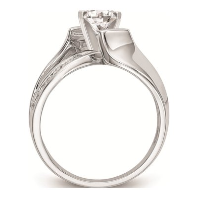 14K White Gold Diamond Bypass Engagement Ring Mounting – view 2