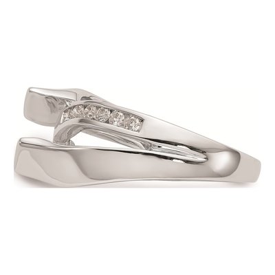 14K White Gold Diamond Bypass Engagement Ring Mounting – view 3