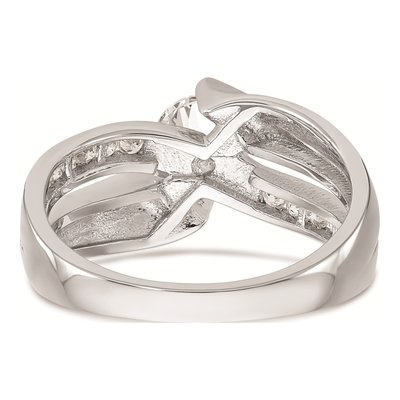 14K White Gold Diamond Bypass Engagement Ring Mounting – view 5